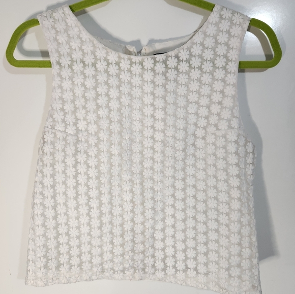 Sam Edelman White Floral Sleeveless Top, Size Medium - Picture 1 of 6